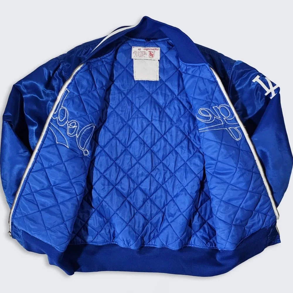 Los Angeles Dodgers Vintage 80s Team Issued Satin Bomber Jacket